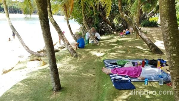 セントーサ島　パラワンビーチ　おすすめ　できること　泳げる　砂浜
