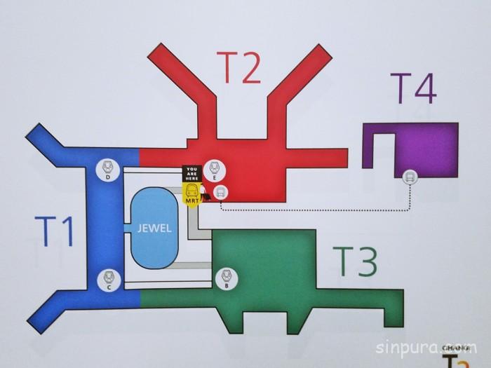 シンガポール　チャンギ空港　ターミナル１　MRT 路線図